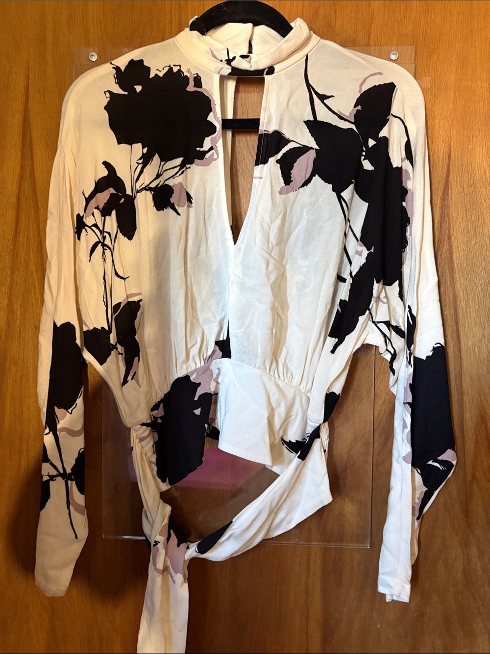 Free People Floral Say You Love Me Tie-Front Blouse